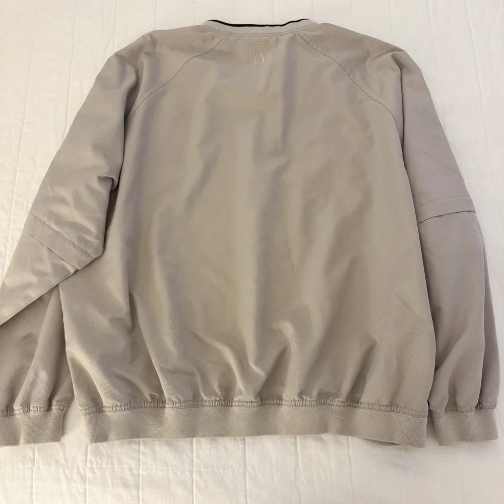 PGA Tour Mens Pullover‎ Jacket XL Tan Water And Wind Resistant Golf Zip Sleeves